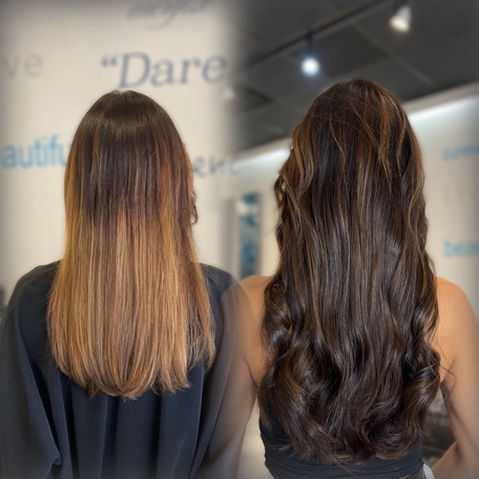 Volume  and length extensions after Great lengths keratin fusion 18" hair-Dallas 