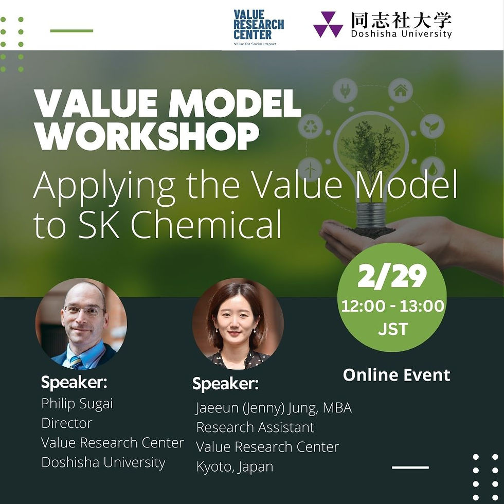Value Model Sustainability Assessment Example: SK Chemical