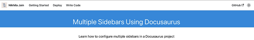 How to Set Up Multiple Sidebars in Docusaurus