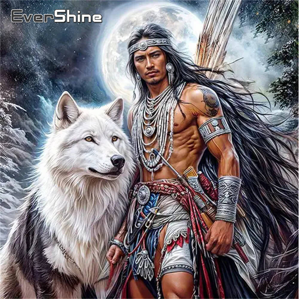 Evershine New Arrival Diamond Mosaic Man Portrait Acrylic Craft Supplies Moon Di