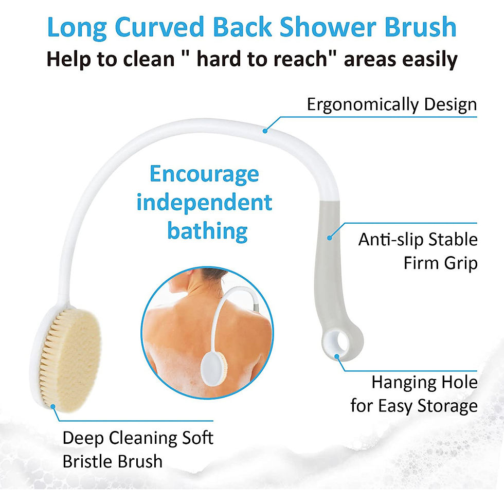 Thumbnail: 1Pcs Back Bath Brush Long Handle For Shower,27.5” Shower Body Brush With Curve