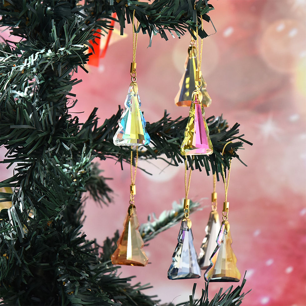 Thumbnail: 12pcs Multicolor Crystal Glass Christmas Tree Ornaments Christmas Tree Decoratio