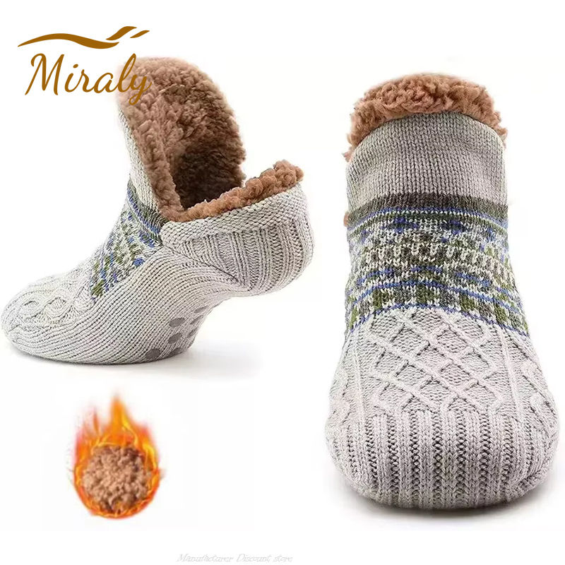 Super Warm Winter Non-slip Floor Socks Women Men Snow Socks Sleep Carpet Socks S