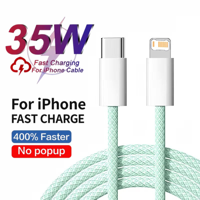 Thumbnail: 35W Braided Fast Charge PD Cable For iPhone 13 14 Pro Max 11 12 mini X XR XS Max