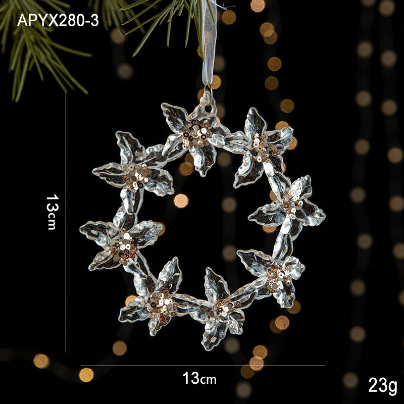 Thumbnail: Christmas Ornaments Tree Decorations Hanging Acrylic Snowflake Ornaments Elk Dro