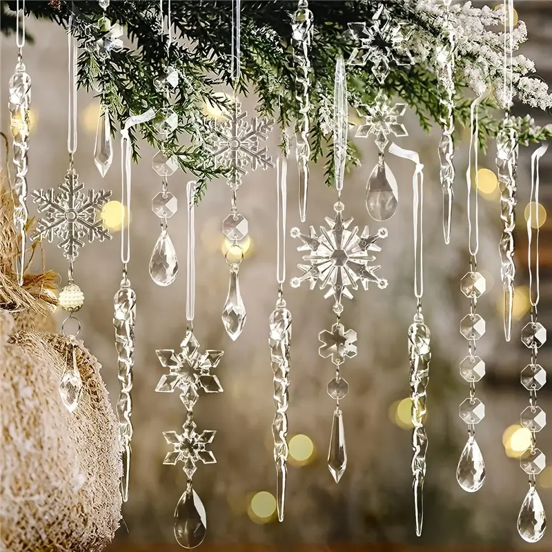 3/5/18pcs Crystal Christmas Tree Ornaments - New Year, Winter Party Dec