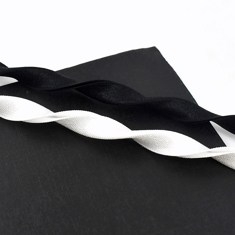 Thumbnail: 2-10Meters 10-30mm Spandex Fold Over Elastic Band Solid Satin Stretch Tapes Yoga