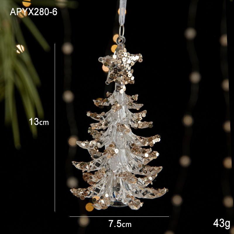Thumbnail: Christmas Ornaments Tree Decorations Hanging Acrylic Snowflake Ornaments Elk Dro