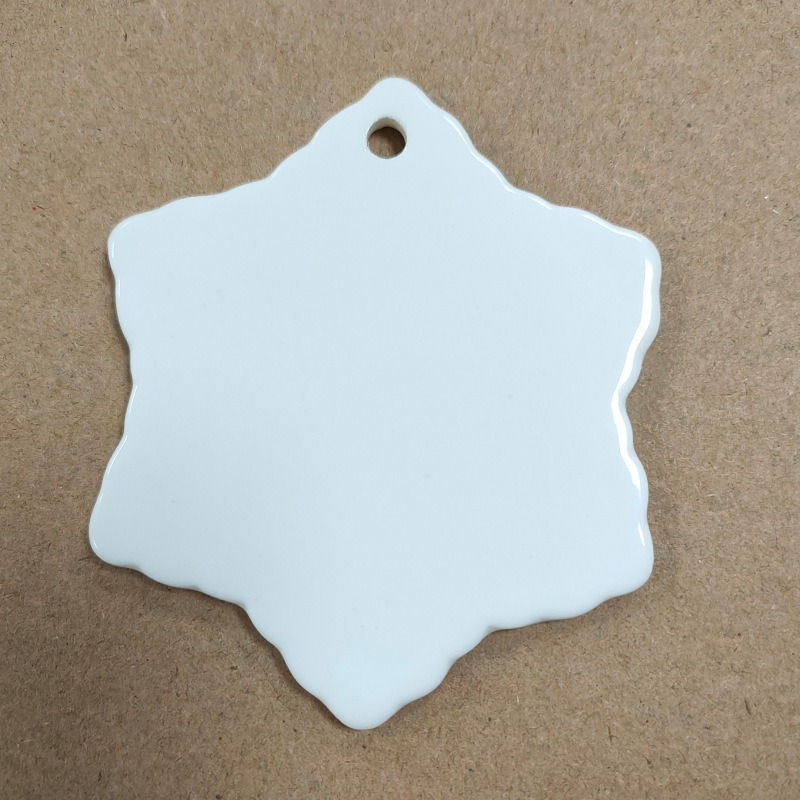 Thumbnail: 10PCS Heat Transfer Porcelain Plate 3in Blank Sublimation Ceramic Xmas Ornament 