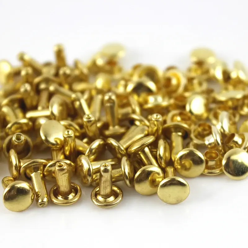 Thumbnail: 100sets 6mm 8mm Metal Double Cap Rivets Studs Round Rivet For DIY Leather Craft 