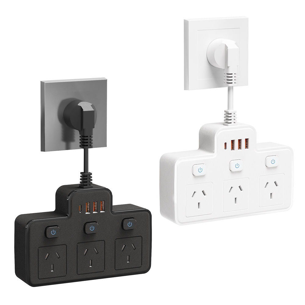 Australia AU Plug AC Wall Power Strip Independent Switch Multitap Power Socket a