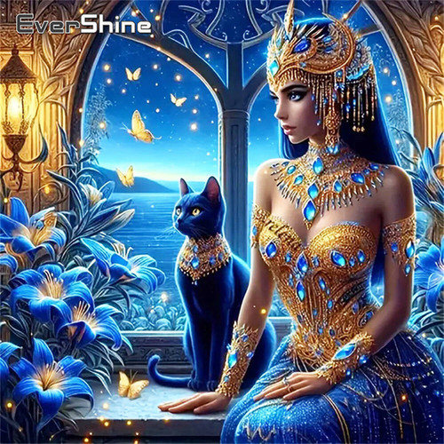 Evershine Full Diamond Painting Woman Portrait Full Square Round Diamond Embroid | Lord's Custom Products