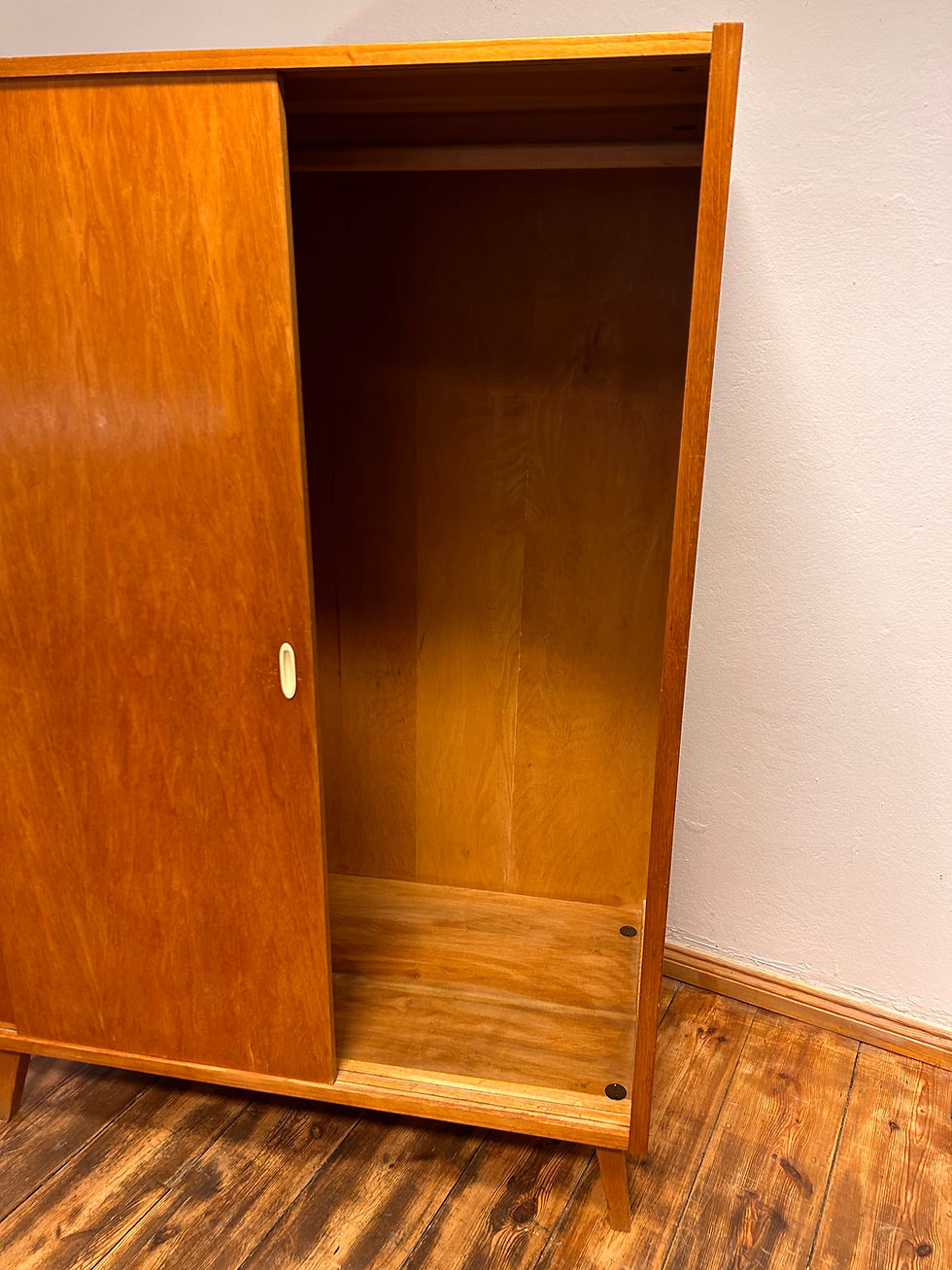 Miniaturbild: Kleiderschrank vintage DDR midcentury 60er Kleiderstange Schiebetüren