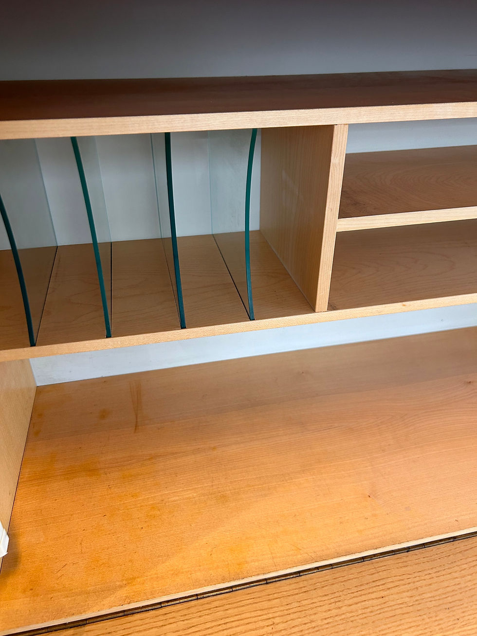 Miniaturbild: Hellerau 430 Wohnschrank Esche Sekretär Vitrine DDR vintage midcentury 1970er