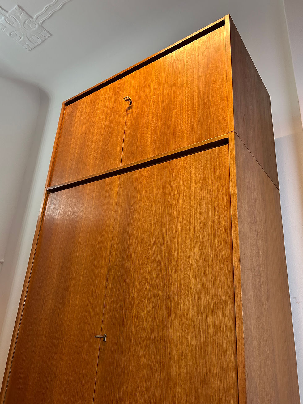 Miniaturbild: Kleiderschrank mit Aufsatz midcentury 1968 Eiche vintage Kleiderstange Böden