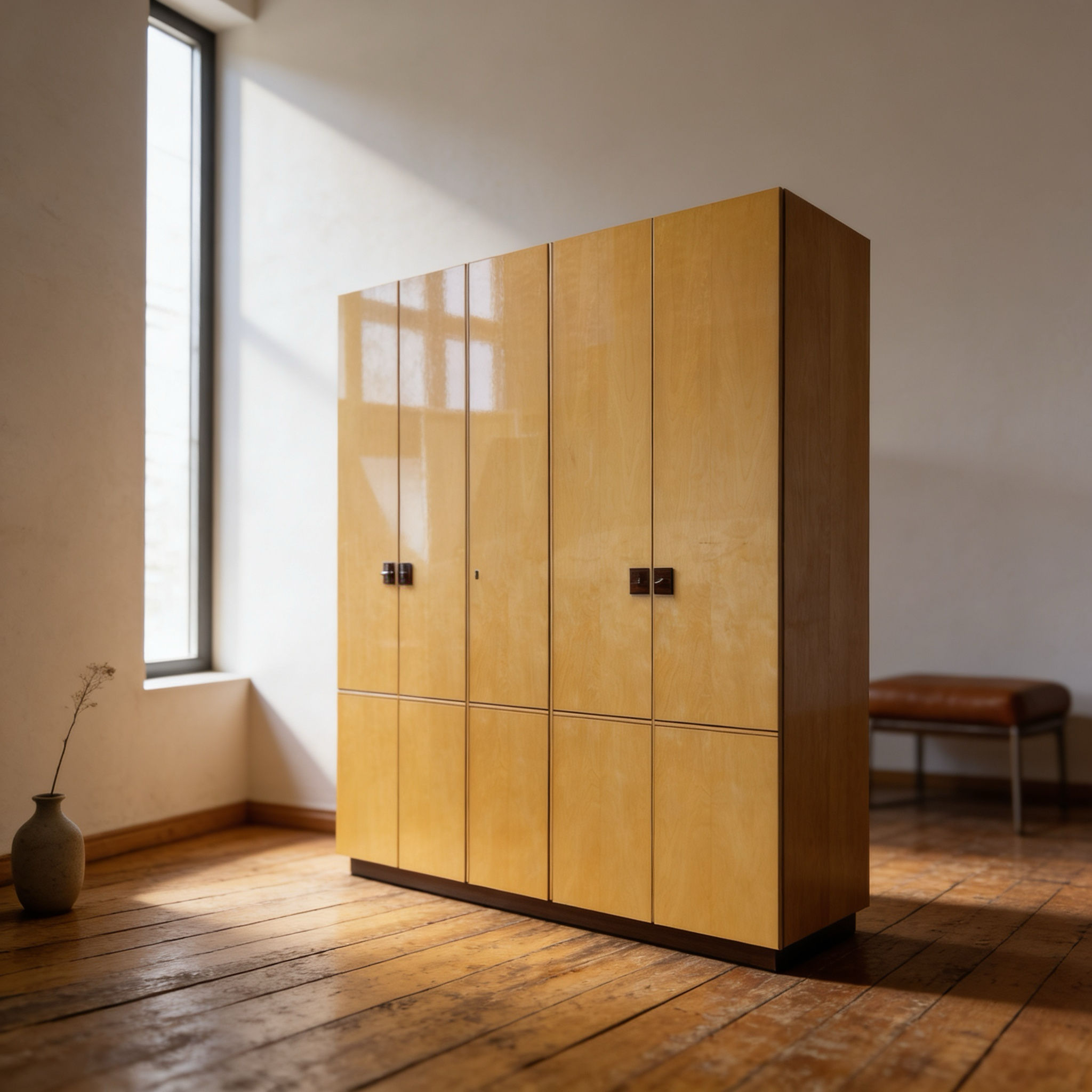 Mid Century Kleiderschrank gross vintage Möbel Kleiderstangen viel Stauraum