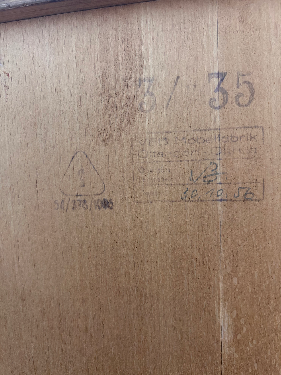 Miniaturbild: Kleiderschrank DDR vintage Vollholz 1956 midcentury 2 Kleiderstangen