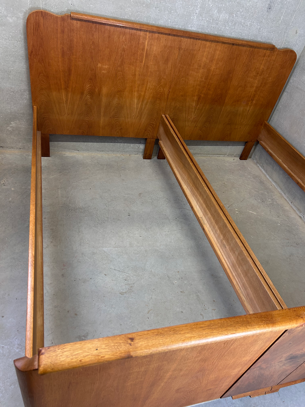 Miniaturbild: Doppelbett 200 x 200 antik Vollholz Art déco vintage Bett Eiche