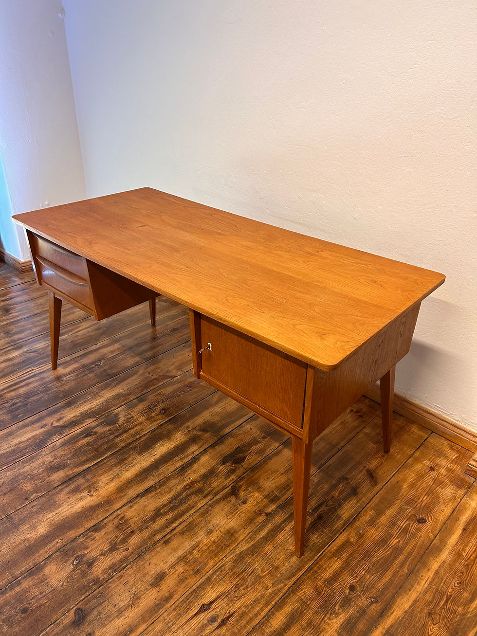 Miniaturbild: Schreibtisch vintage Hellerau 1960er Franz Ehrlich midcentury
