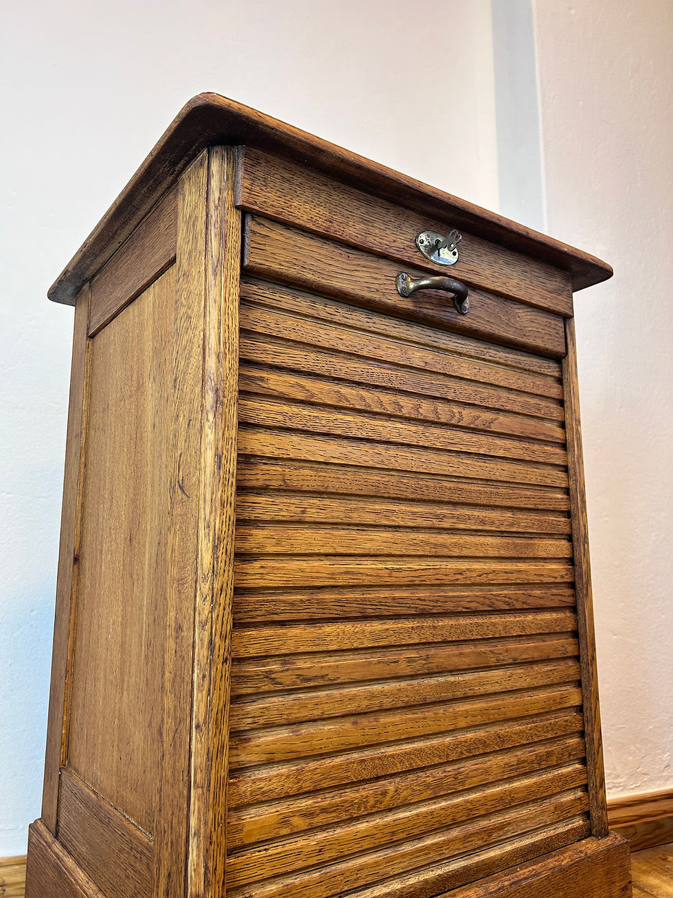 Miniaturbild: Aktenschrank Rolladenschrank antik Eiche vintage Rollen Vollholz