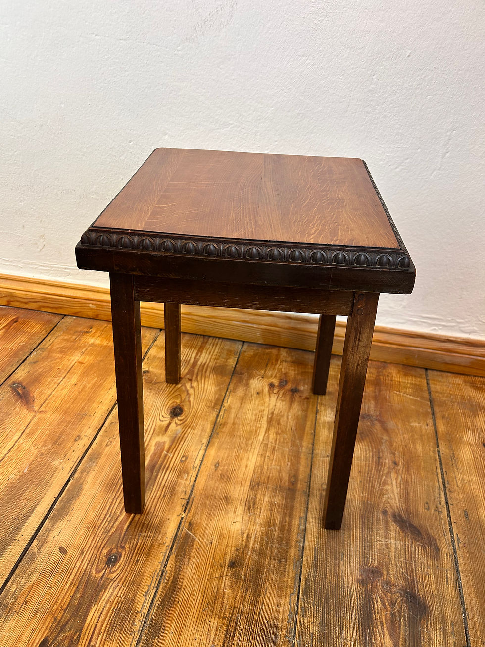 Miniaturbild: Antik Hocker Vollholz Beistelltisch Stuhl 1930er