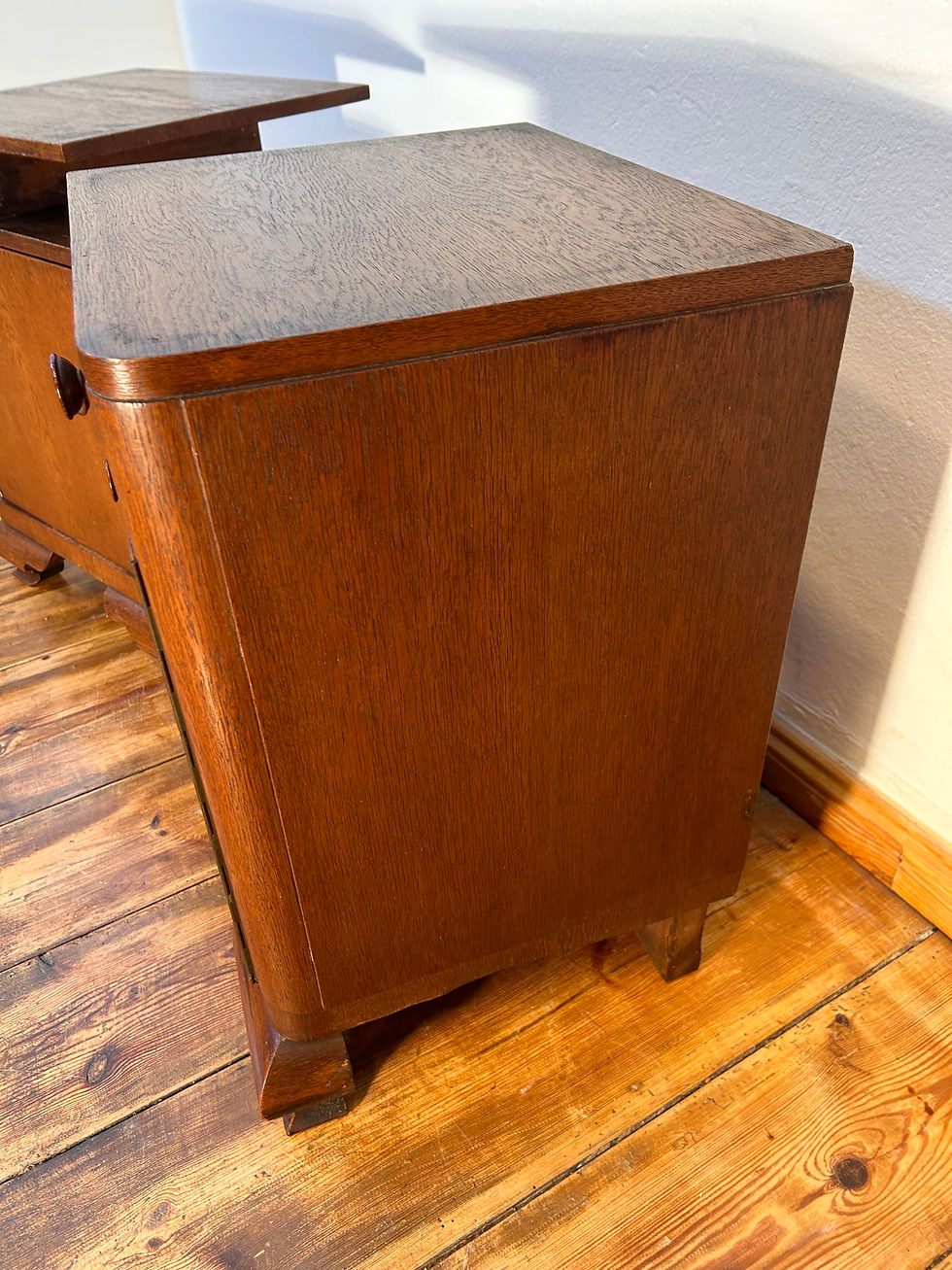 Miniaturbild: 2x Nachttisch vintage Vollholz midcentury 1950er Eiche
