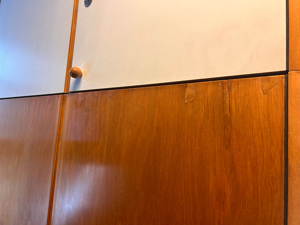 Miniaturbild: Kleiderschrank Hellerau 794/1a DDR vintage midcentury Birke Stange Böden Aufsatz