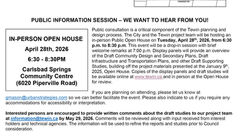 Tewin Public Open House - Tuesday, April 28th at 6:30 p.m - Carlsbad Springs Community Centre | Journée portes ouvertes du projet Tewin - mardi 28 avril à 18h30.