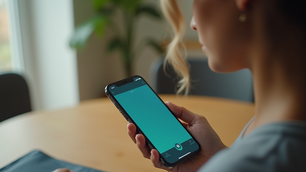 Close-up view of a smartphone with a therapy app open