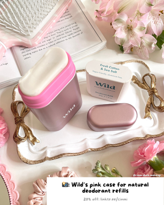 Wild's pink deodorant case with a refill