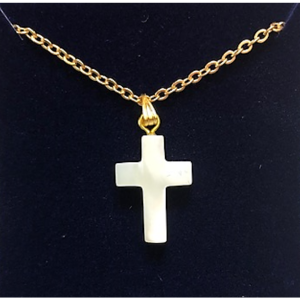 Mother of Pearl Cross and Gold Chain