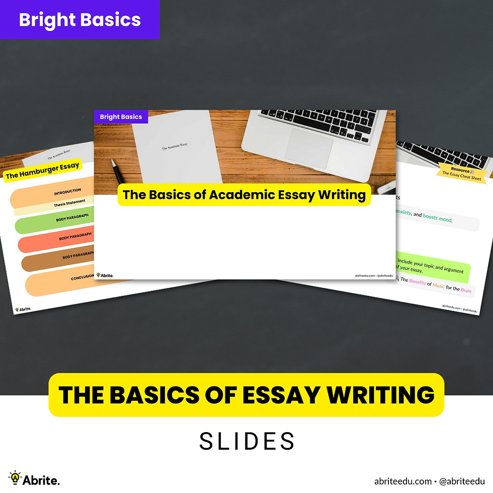 BrightBasics: The Basics of Academic Essay Writing (Slides)