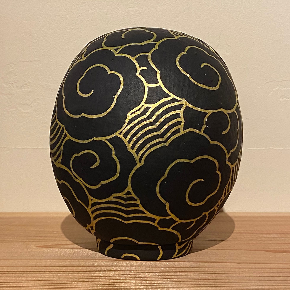 サムネイル： 雲文様 / 黒金（約23cm）絵師 : 紋吉