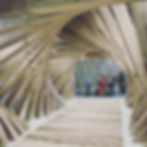 A twisting tunnel display at Cersaie 2017.