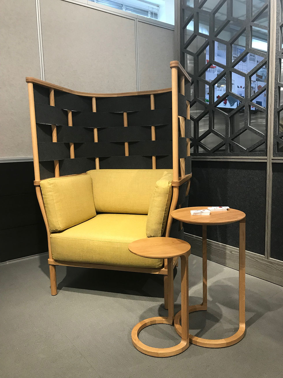 A unique chair and table display at NeoCon 2018.