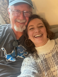 Lauren Figueroa smiles for a selfie with her dad