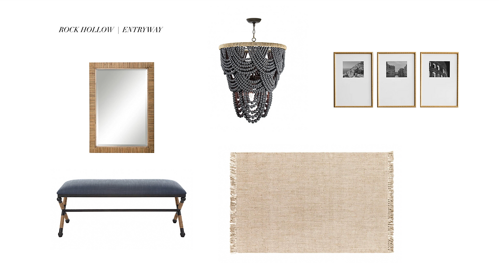 An entryway furniture and decor plan for a house in rockford michigan