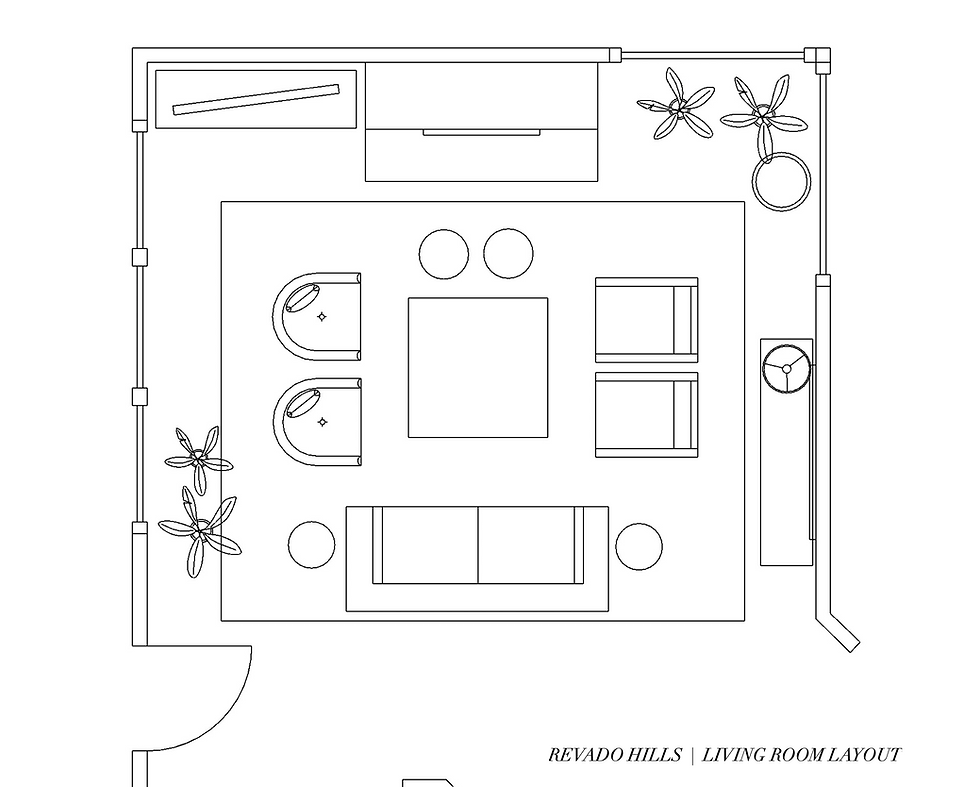 Floor plan for a living room by Lauren Figueroa Interior Design
