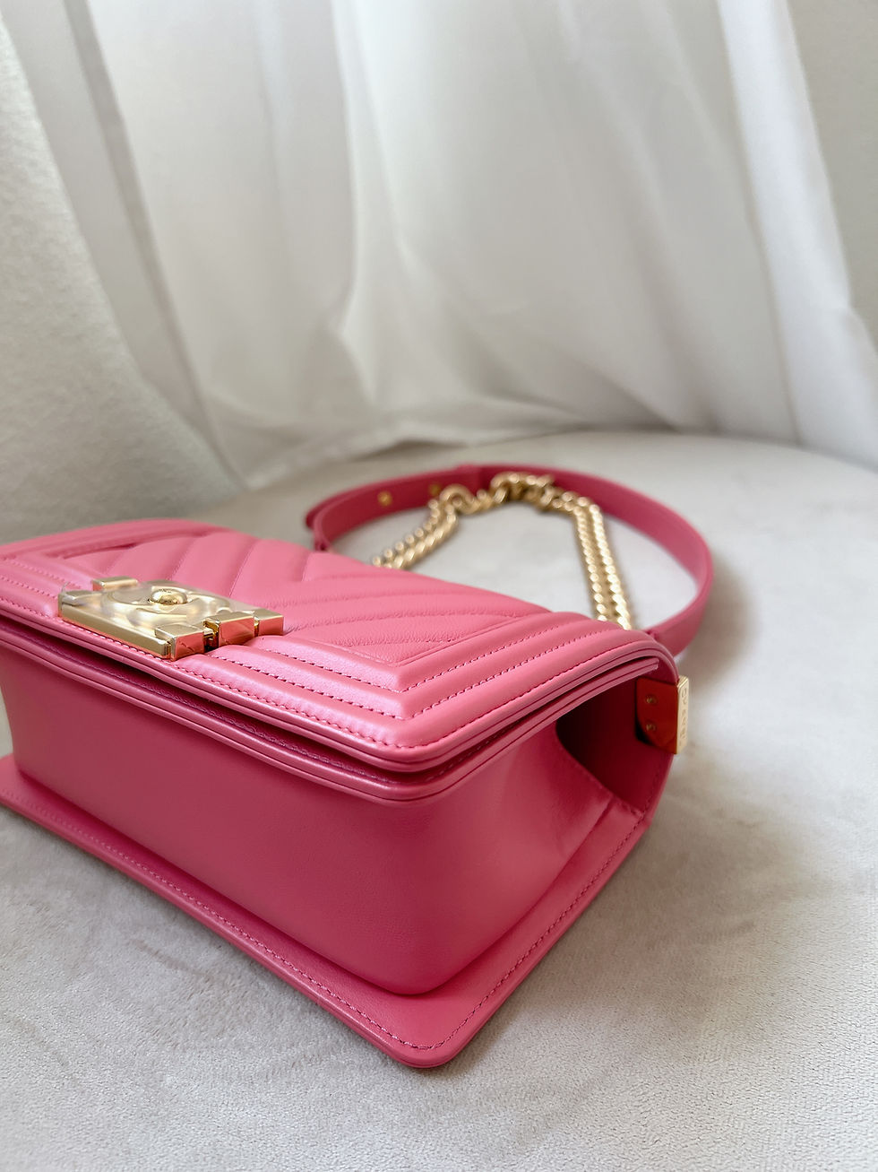 Thumbnail: Chanel Pink Boy Size 8 