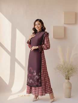 A perfect blend of classic patterns and warm maroon tones crafted for graceful moments and