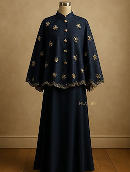 Elegance in simplicity ✨ Draped in fabric with luxurious golden embroidery that radiates t