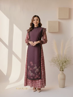 A perfect blend of classic patterns and warm maroon tones crafted for graceful moments and