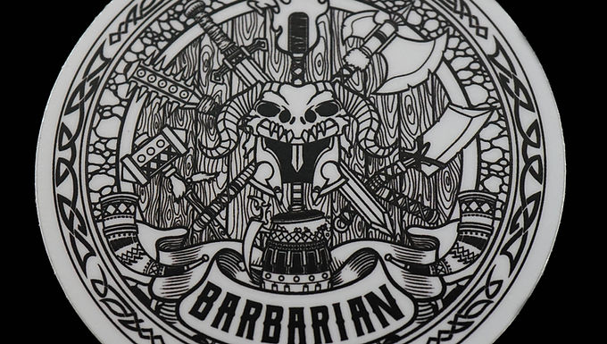 Barbarian Sticker B&W