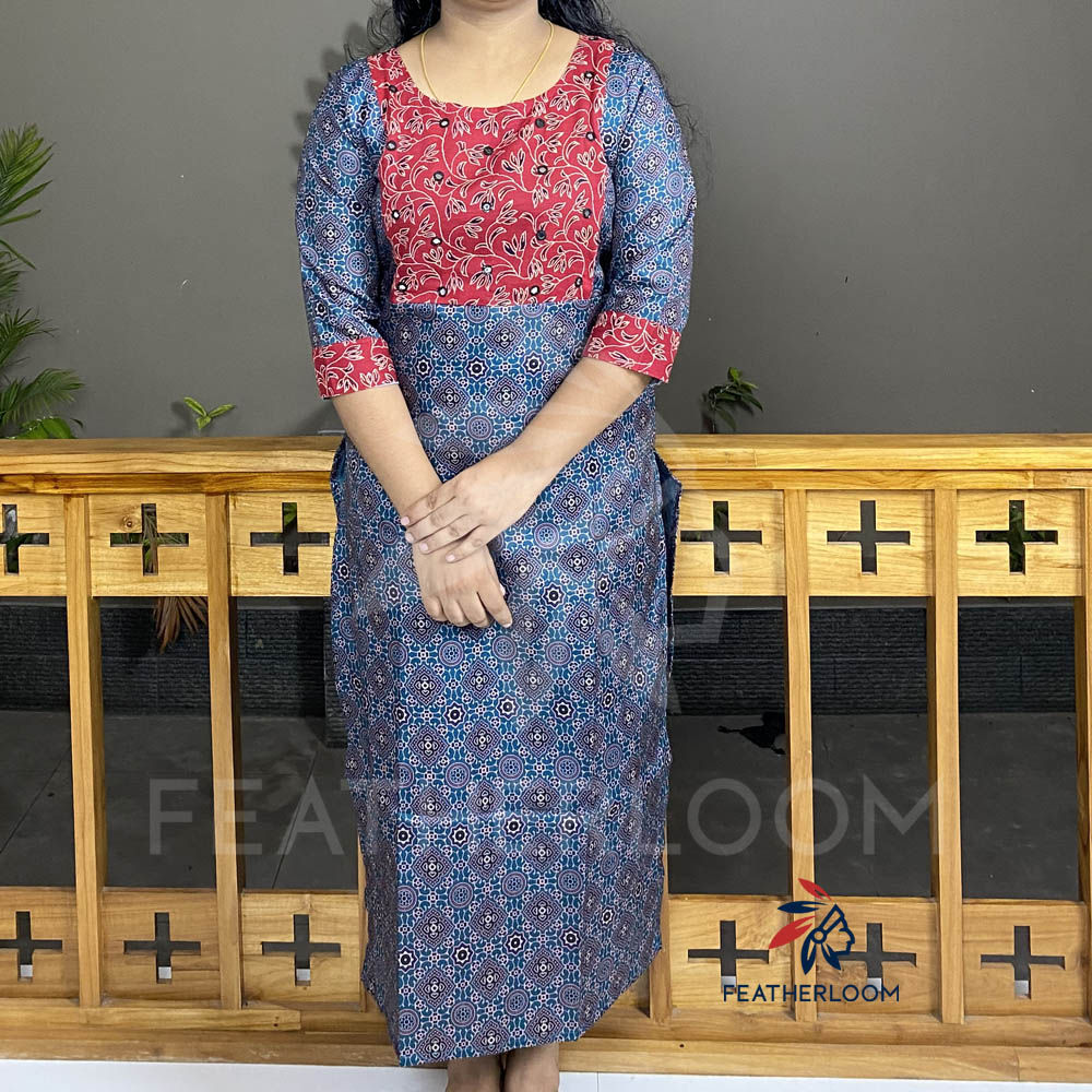 Onam special ajrak cotton kurtis