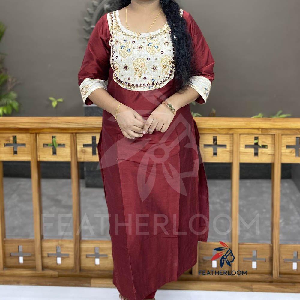 Onam Special Hand Work Kurtis
