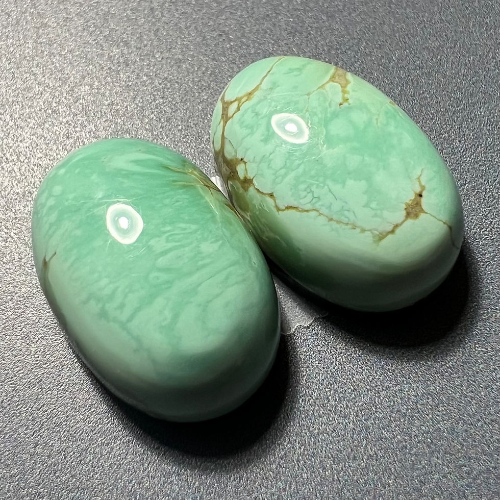 Thumbnail: Antelope Hill Mine Natural Variscite Cabochon Pair