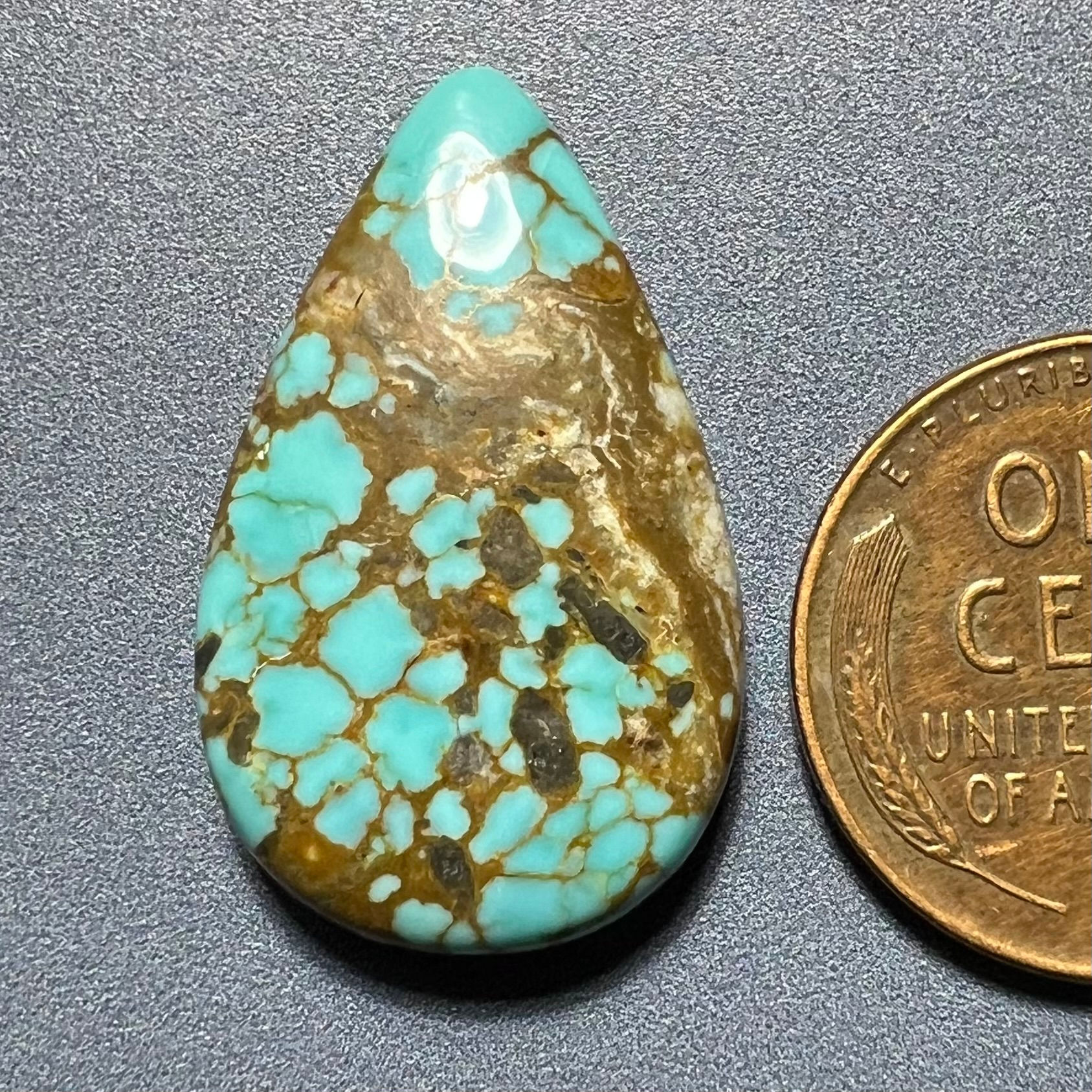 Supernova Mine Turquoise Cabochon, Stabilized