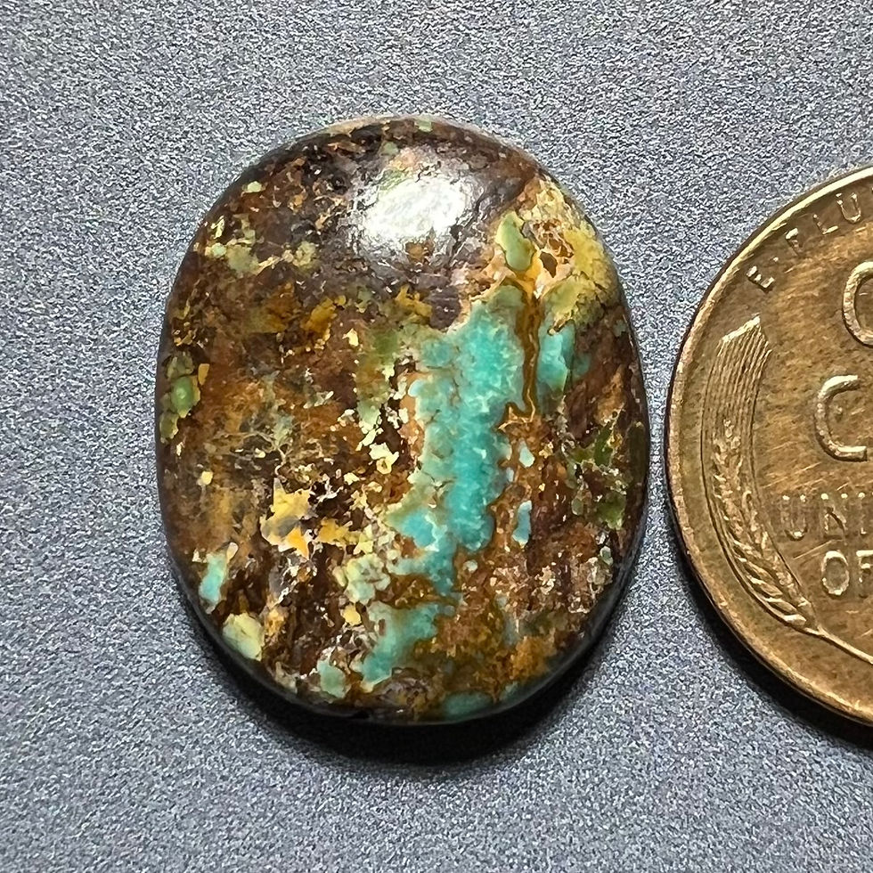 Thumbnail: Double Eagle Mine Natural Turquoise Cabochon