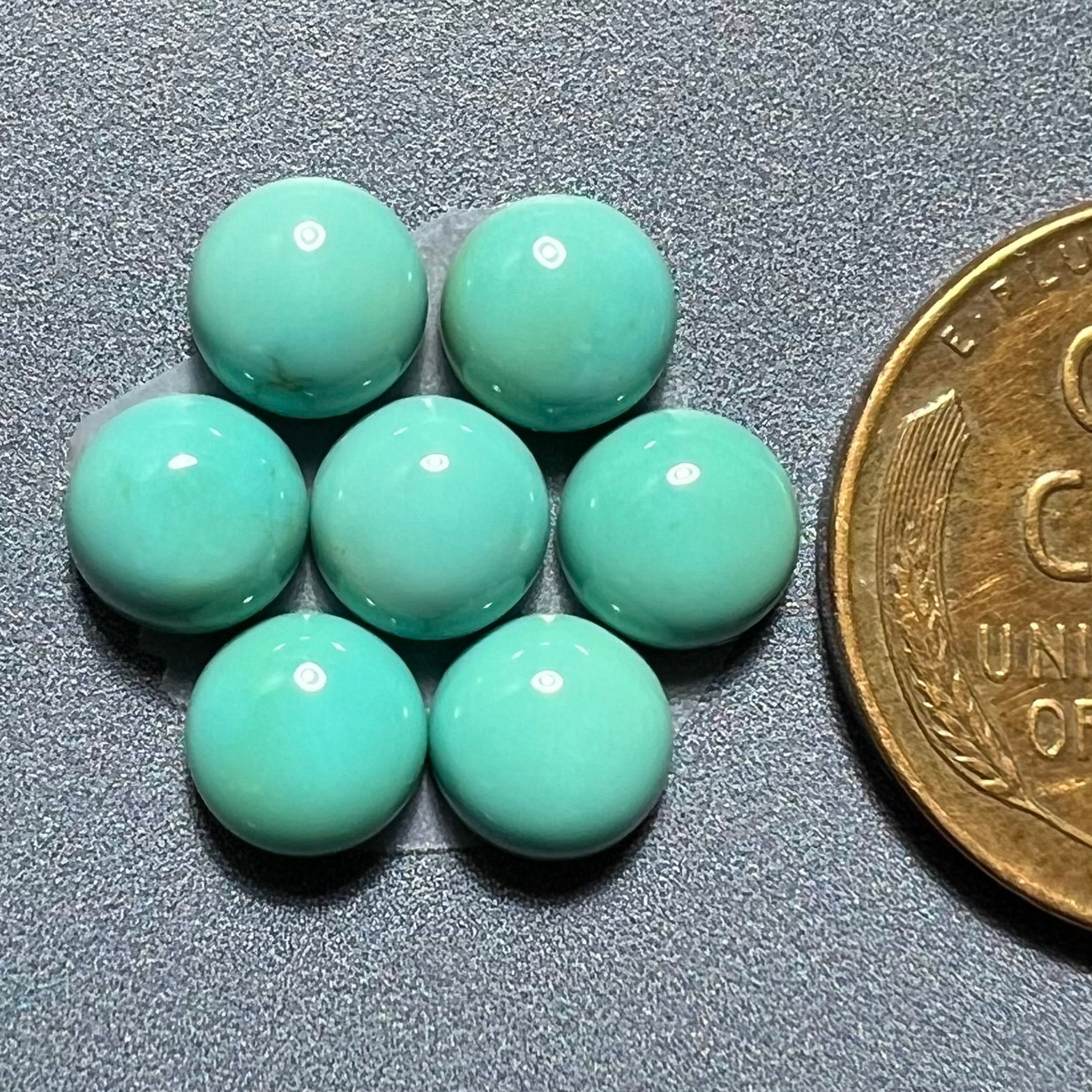 Supernova Mine Turquoise Cabochons, 6mm, Stabilized