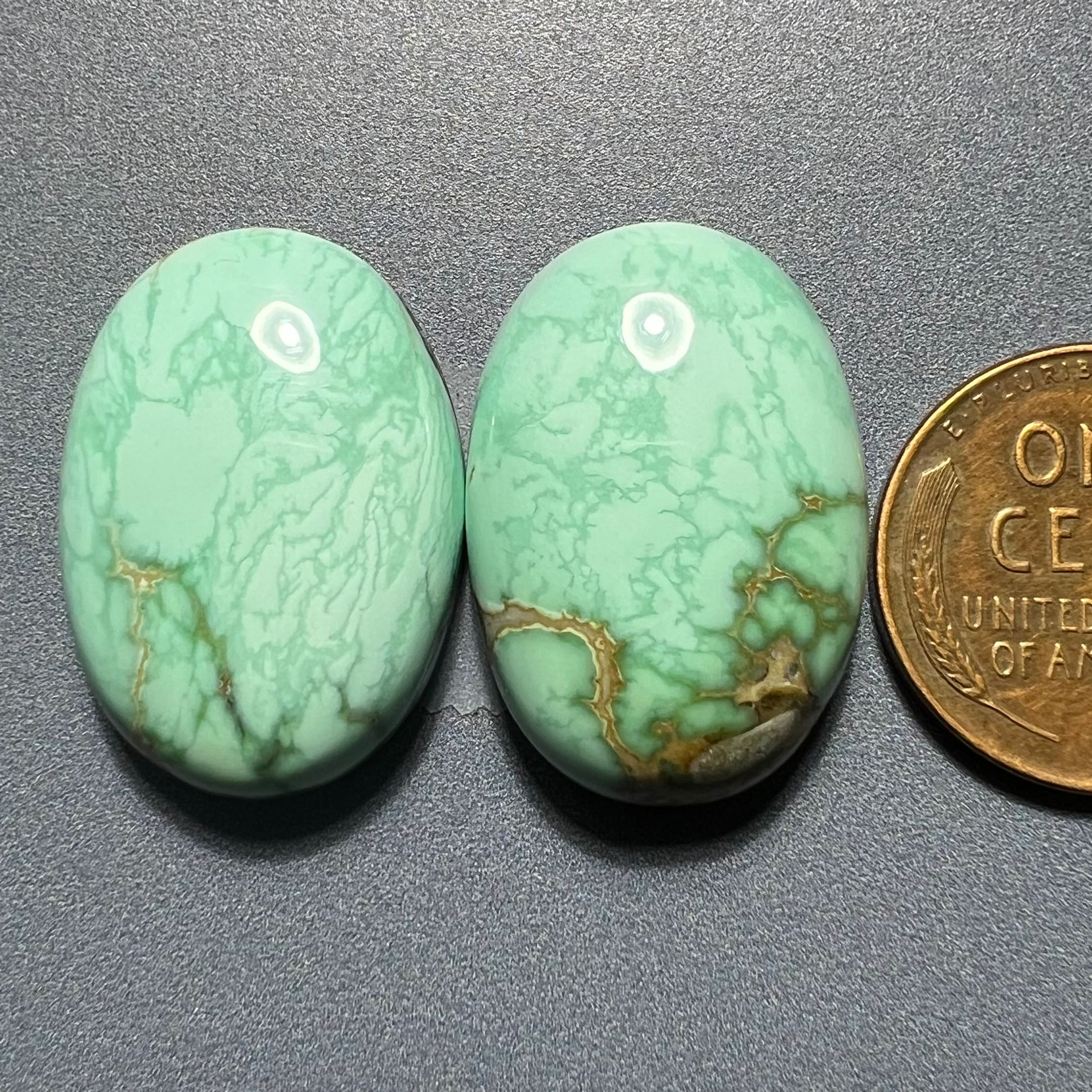 Antelope Hill Mine Natural Variscite Cabochon Pair